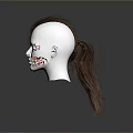 White Mannequin Head Model With Natural Brown Hair And Detailed Facial Structure