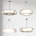 Modern White Pendant Lights Featuring Cloud Shaped Design And Textured Surface 3d model