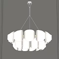 Modern White Petal Shaped Chandelier With Wavy Texture For Interior Home Lighting