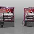 Modern Dior Cosmetics Display Shelves With Lighting Drawers And Stools 3d model