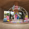 Vibrant Birthday Decoration Display With Happy Birthday Neon Sign Colorful Balls And Figure