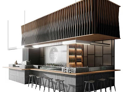 Modern Bar Counter 3d model