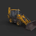 JCB Yellow Construction Utility Vehicle with Front Loader Bucket and Large Tires