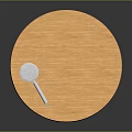 Round Wooden Cutting Board With Stainless Steel Pizza Cutter For Kitchen Use