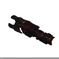 Sci Fi Red Black Interstellar Spaceship Design With Detailed Aerospace Engines And Structure 3d model