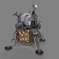Lunar Lander Design With Metallic Structure Golden Covering Landing Legs And Antenna