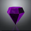 3D Rendered Purple Diamond Geometric Shape With Glossy Surface And Gray Background