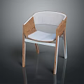 Modern Accent Chair With Wooden Frame Light Fabric Upholstery and Comfortable Design