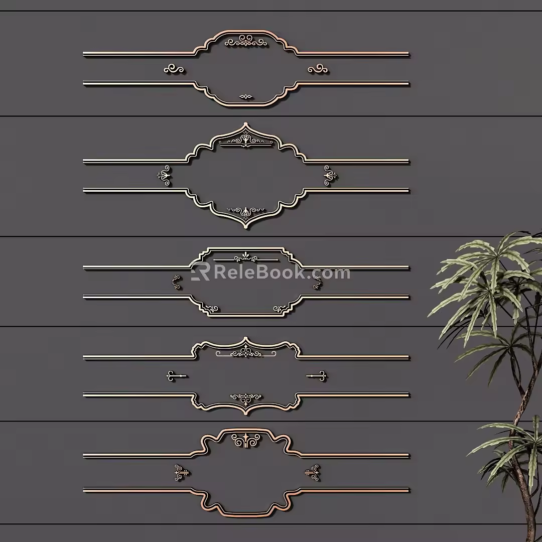 Line Carving Element Component 3d model