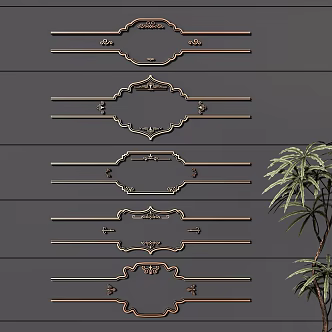 Line Carving Element Component 3d model