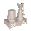 Industrial Grinding Equipment with Cylindrical Container Funnel Feeder and Control Levers on Stable Base