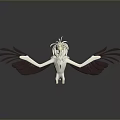 White Mythical Creature With Outstretched Purple Wings And Smooth Surface Reflection