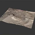 Scenic Lunar Landscape With Undulating Terrain Sandy Surface Rocky Textures And Shadows