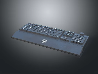 Full Size Computer Keyboard With Numeric Keypad And Ergonomic Black Design For Office Use 3d model