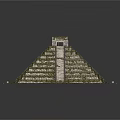 Ancient Stone Pyramid Architecture With Tiered Steps And Temple On Top 3d model