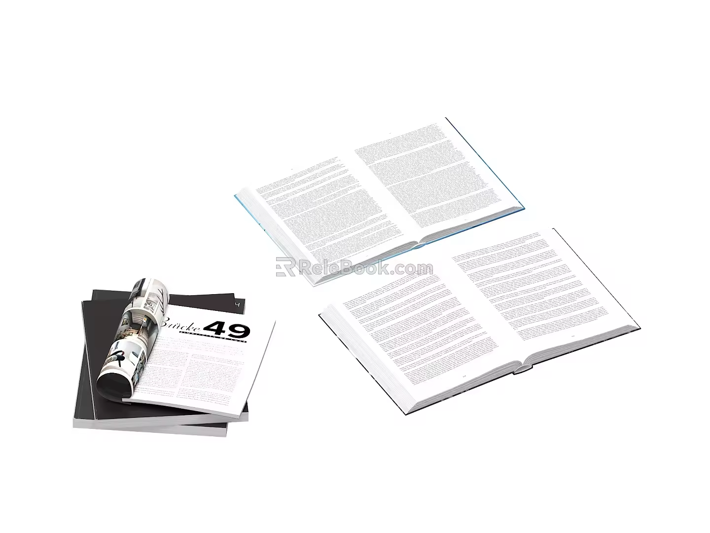 Books Magazines Open Books 3d model