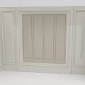 Elegant White Paneled Background Wall With Decorative Frames And Stitching Details 3d model