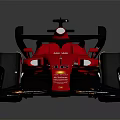 Red Formula One Race Car With Sleek Aerodynamic Design On Black Background