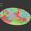 Construction Debris With Various Colors Sizes On Light Colored Round Tray Gray Background 3d model