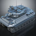 Modern Armored Military Tank With Tracked Chassis Turret Weapon System And Communication Antenna