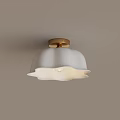 Elegant Modern Ceiling Light With White Wave Shade And Gold Base