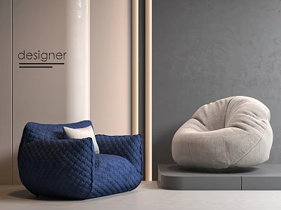 Lazy Sofa Single Sofa Casual Sofa Living Room Sofa Floor Lamp Side 3d model