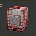 Household Storage Tank With Square Structure Red Lid Metal Frame And Bottom Valve