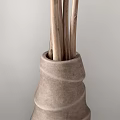 Decorative Textured Vases With Slender Brown Twigs For Home Decoration