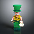 Colorful Lego Minifigure Toy With Green Hat Yellow Shirt Green Pants And White Cup
