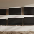 Multiple Modern Televisions Mounted on Light Colored Wall with Wooden Floor 3d model