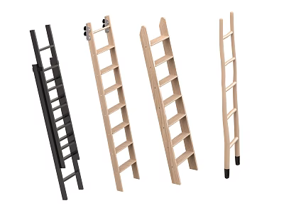 High Quality Hardware Tools Including Various Ladders In Black And Light Colors For Home Use 3d model