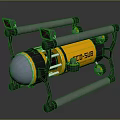 Yellow Ocean Sub Underwater Vehicle With Spherical Cabin And Metal Frame
