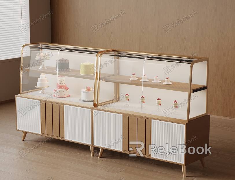 Display Rack Container Shelf Display Cabinet Bread Island Cabinet Dining Plate Cabinet model