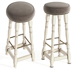 American Bar Stool Bar Chair Bar Chair High Chair Four-legged Chair 3d model