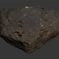 Natural Brown Wood Stone Block with Pitted Surface and Raw Organic Texture