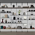 New Chinese-style Ornaments Combination Bookshelf 3d model