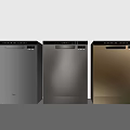 Three Different Colored Modern Kitchen Dishwashers In Silver Gray And Gold