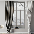 modern curtain gauze curtain 3d model