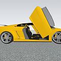 Golden Sports Car With Open Scissor Doors And Sleek Aerodynamic Exterior Design