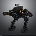 Mechanical Warrior Robot With Armored Body Weaponized Arms Antenna And Complex Mechanical Parts