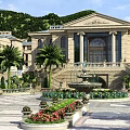 Luxury Classical Detached Villa with Grand Columns Central Fountain and Landscaped Courtyard