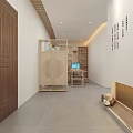 Chinese Style Office Interior Featuring Wooden Furniture Calligraphy Decorations And Stone Benches