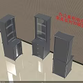 Modern Office Storage Cabinets Combination With Furniture Series 3D Model
