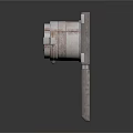 Industrial Style Mechanical Device Featuring Circular Component And Sturdy Metal Structure