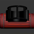 Red Handheld Portable Flashlight As Daily Electrical Appliance With Black Bracket And Bright LED Light