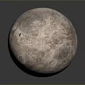 Moon Sphere Surface With Craters On Gray Background And Reflection