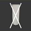 Home Use Laundry Basket with X Shaped Wooden Stand and White Fabric Bag