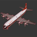 Detailed ANSETT Aerospace Model Featuring White Body Red Tail And Four Engines