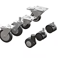 Various Types Of Furniture Casters With Metal Brackets Rubber Wheels And Brakes