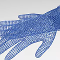 Blue Mesh Glove Design With Intricate Weave Structure And Modern Aesthetic